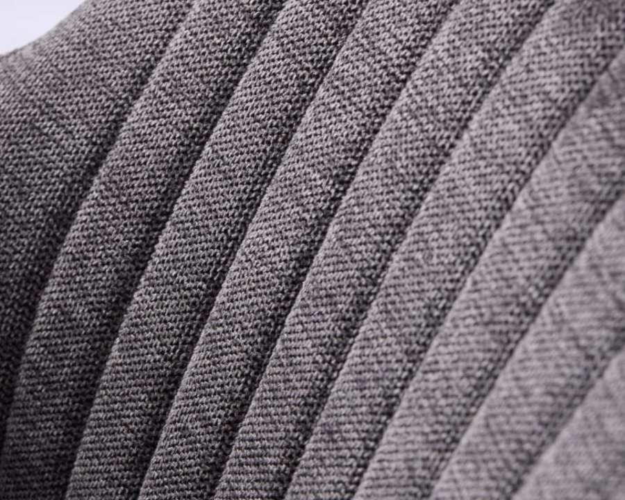 Nolan spisebordsstol, stribe, m. armln - mrkegr polyester og sort metal