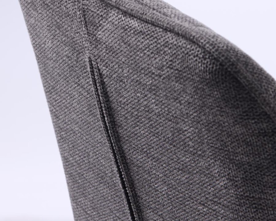 Nolan spisebordsstol, stribe, m. armln - mrkegr polyester og sort metal