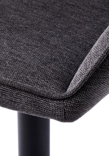 Nolan spisebordsstol, stribe, m. armln - mrkegr polyester og sort metal