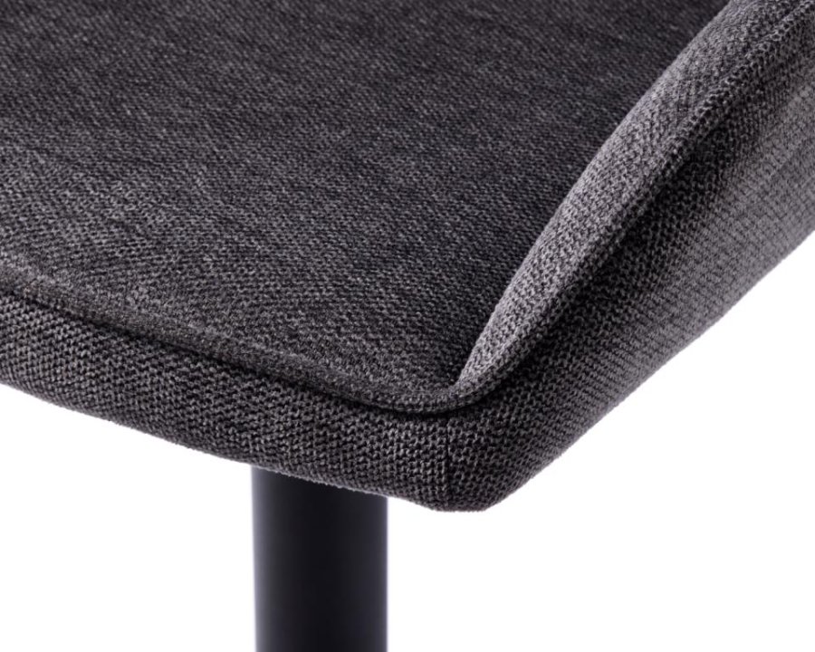 Nolan spisebordsstol, stribe, m. armln - mrkegr polyester og sort metal