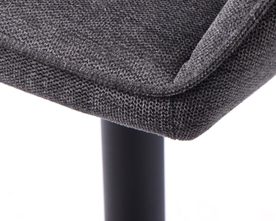 Nolan spisebordsstol, stribe, m. armln - mrkegr polyester og sort metal