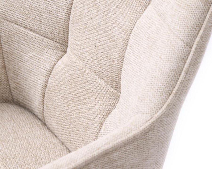 Nolan spisebordsstol, firkantet, m. armln - sand polyester og sort metal