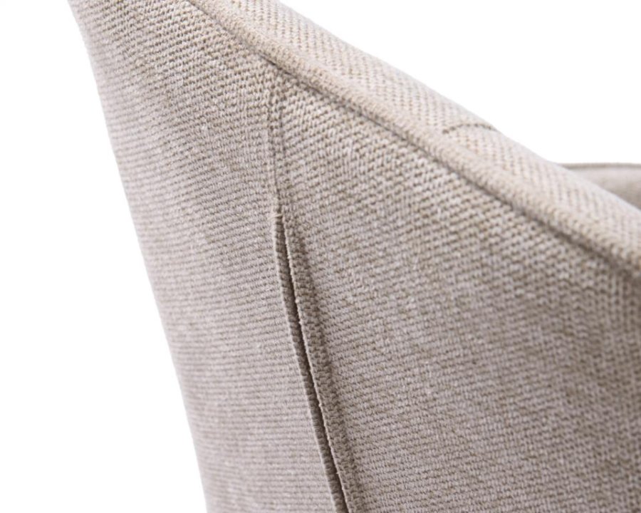 Nolan spisebordsstol, firkantet, m. armln - sand polyester og sort metal