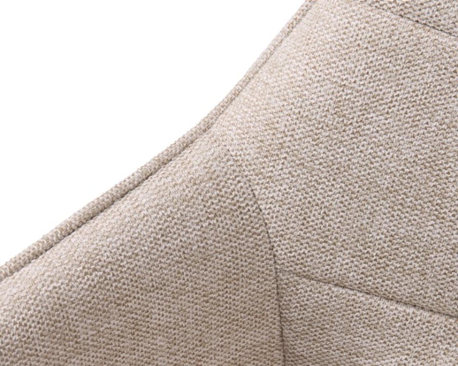 Nolan spisebordsstol, firkantet, m. armln - sand polyester og sort metal