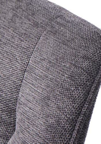 Nolan spisebordsstol, firkantet, m. armln - mrkegr polyester og sort metal