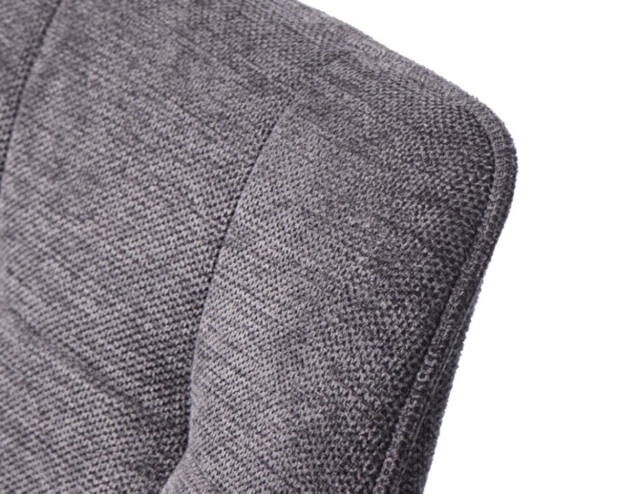 Nolan spisebordsstol, firkantet, m. armln - mrkegr polyester og sort metal