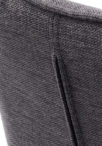 Nolan spisebordsstol, firkantet, m. armln - mrkegr polyester og sort metal