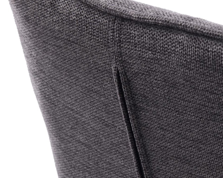 Nolan spisebordsstol, firkantet, m. armln - mrkegr polyester og sort metal