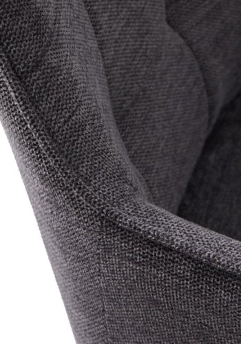 Nolan spisebordsstol, firkantet, m. armln - mrkegr polyester og sort metal