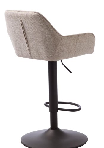 Nolan barstol, stribe, m. rygln, armln og fodsttte - sand polyester og sort metal