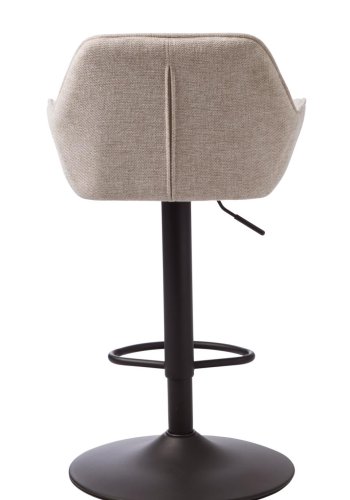 Nolan barstol, stribe, m. rygln, armln og fodsttte - sand polyester og sort metal