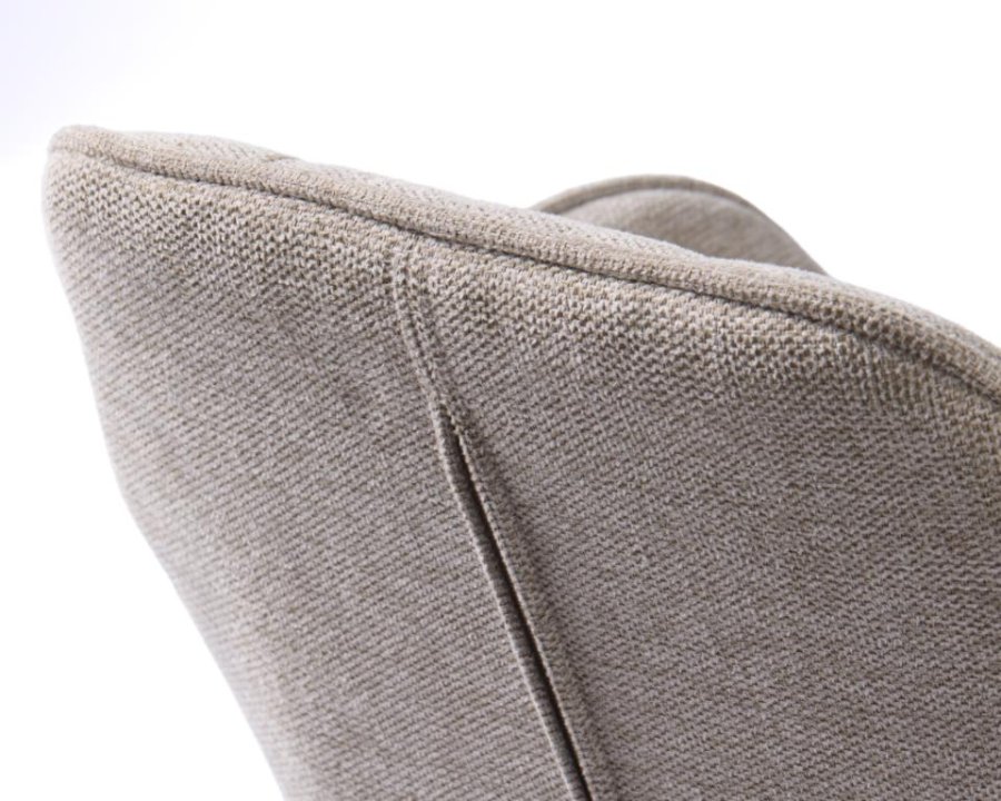 Nolan barstol, stribe, m. rygln, armln og fodsttte - sand polyester og sort metal