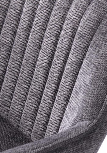 Nolan barstol, stribe, m. rygln, armln og fodsttte - mrkegr polyester og sort metal