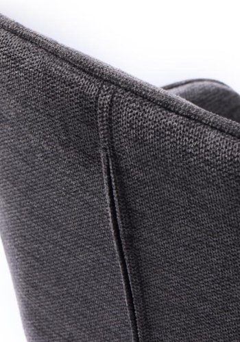 Nolan barstol, stribe, m. rygln, armln og fodsttte - mrkegr polyester og sort metal