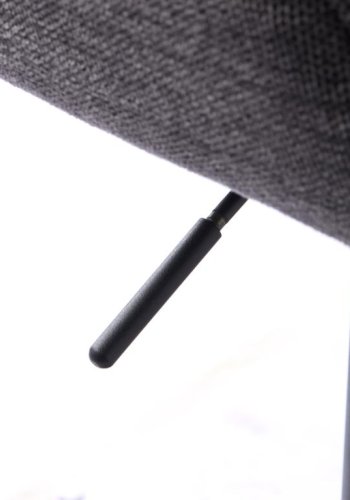 Nolan barstol, stribe, m. rygln, armln og fodsttte - mrkegr polyester og sort metal