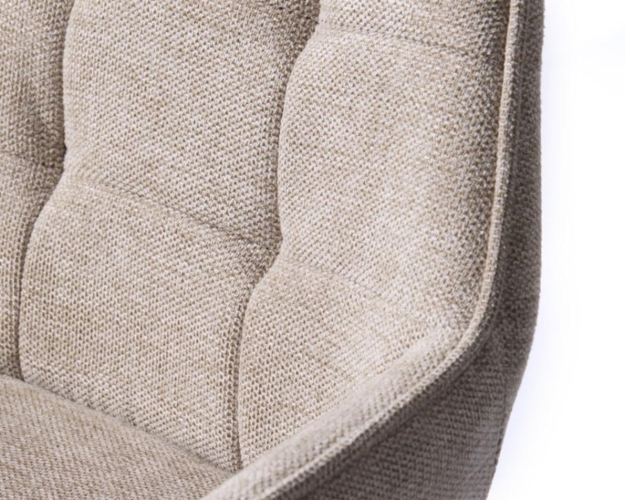 Nolan barstol, firkantet, m. rygln, armln og fodsttte - sand polyester og sort metal