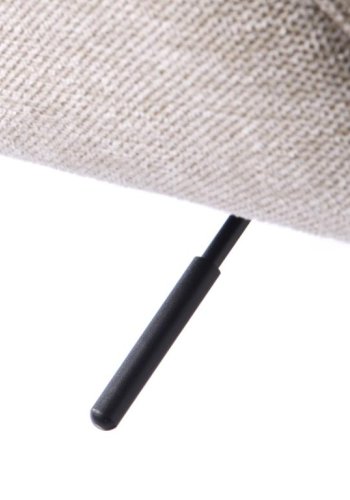 Nolan barstol, firkantet, m. rygln, armln og fodsttte - sand polyester og sort metal