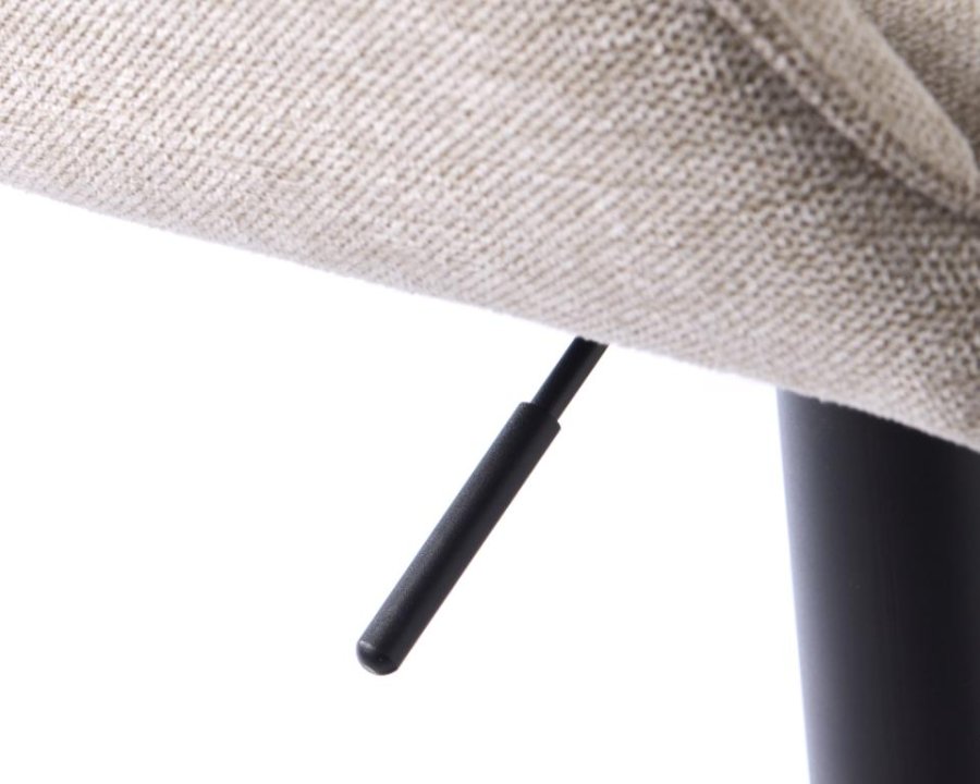 Nolan barstol, firkantet, m. rygln, armln og fodsttte - sand polyester og sort metal