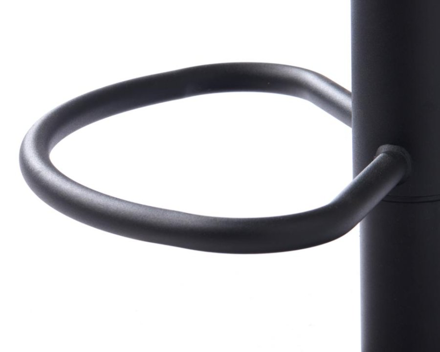 Nolan barstol, firkantet, m. rygln, armln og fodsttte - sand polyester og sort metal