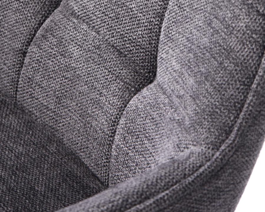 Nolan barstol, firkantet, m. rygln, armln og fodsttte - mrkegr polyester og sort metal