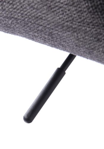 Nolan barstol, firkantet, m. rygln, armln og fodsttte - mrkegr polyester og sort metal