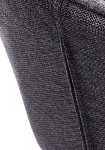 Nolan barstol, firkantet, m. rygln, armln og fodsttte - mrkegr polyester og sort metal