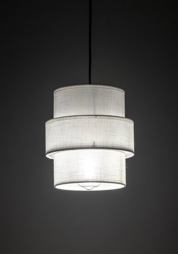 TK Calisto loftlampe - hvid stof og sort metal