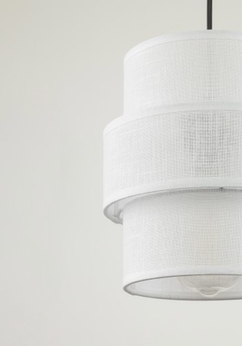 TK Calisto loftlampe - hvid stof og sort metal