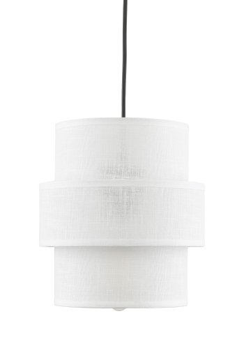 TK Calisto loftlampe - hvid stof og sort metal