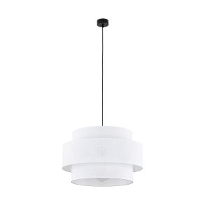 TK Calisto loftlampe - hvid stof og sort metal
