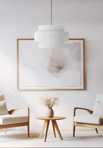 TK Calisto loftlampe - hvid stof og sort metal