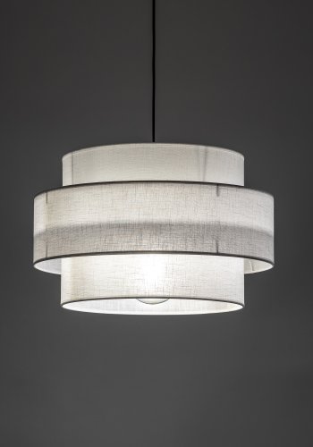 TK Calisto loftlampe - hvid stof og sort metal