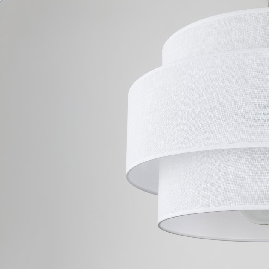 TK Calisto loftlampe - hvid stof og sort metal