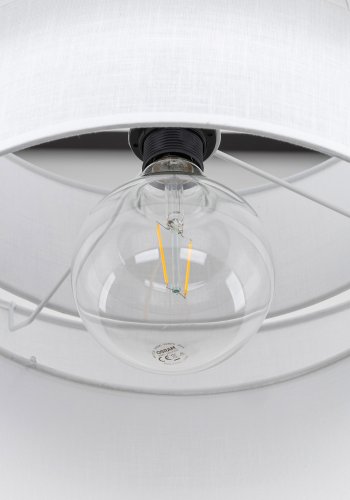 TK Calisto loftlampe - hvid stof og sort metal