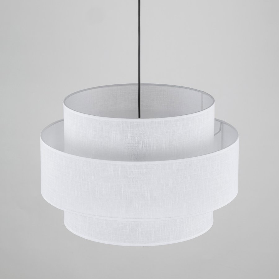 TK Calisto loftlampe - hvid stof og sort metal