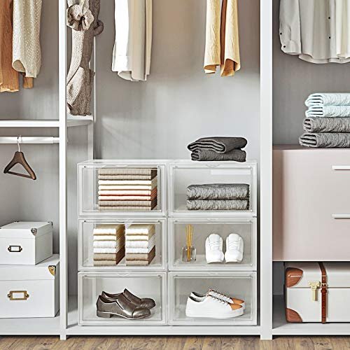 SONGMICS skoske, stabelbar - klar polypropylen (st med 6)