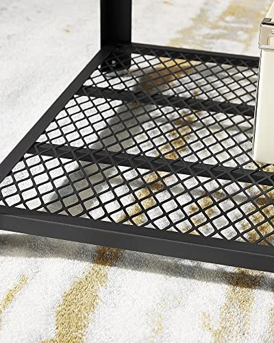 VASAGLE sofabord, m. 1 hylde, rektangulr - rustik brun spnplade og sort stl (60,2x106,2)