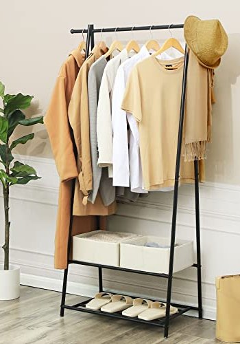 SONGMICS tjstativ, m. 2 hylder - sort jern