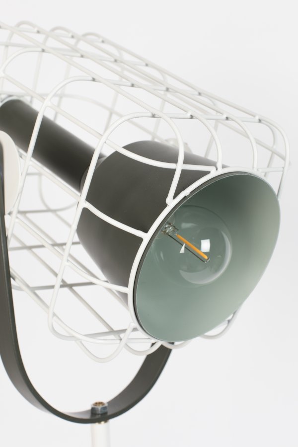 WHITE LABEL LIVING Cage gulvlampe - hvid aluminium