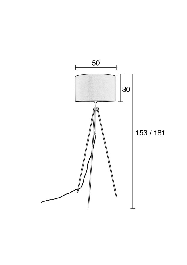 ZUIVER Lesley gulvlampe - sort jern