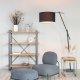 WHITE LABEL LIVING Tokio gulvlampe - sort jern
