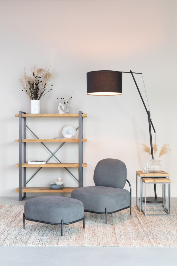 WHITE LABEL LIVING Tokio gulvlampe - sort jern