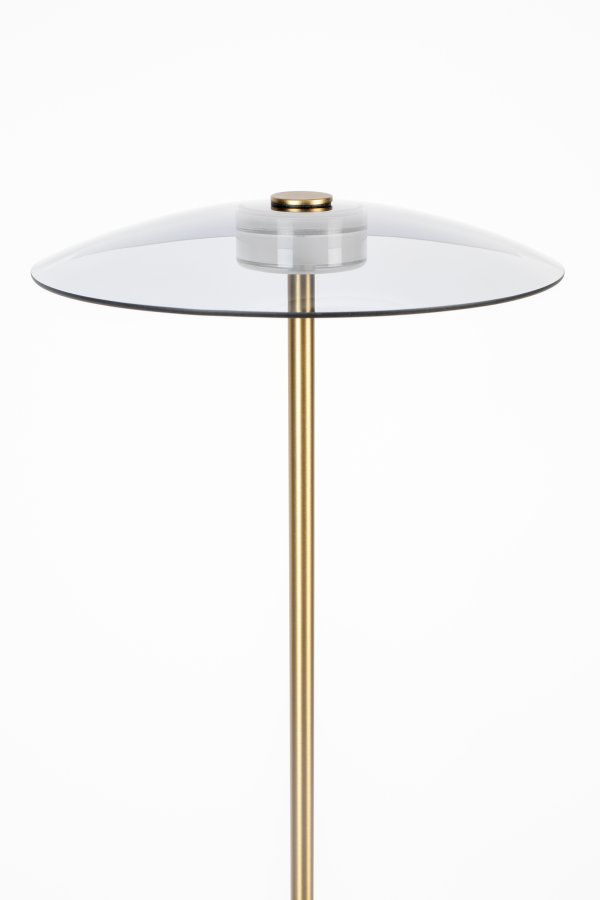 ZUIVER Float gulvlampe - glas og guld jern