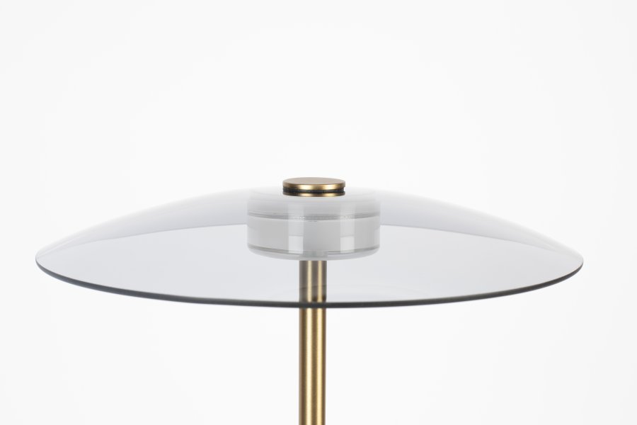 ZUIVER Float gulvlampe - glas og guld jern