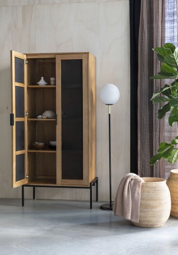 ZUIVER Orion gulvlampe - opal glas og sort marmor