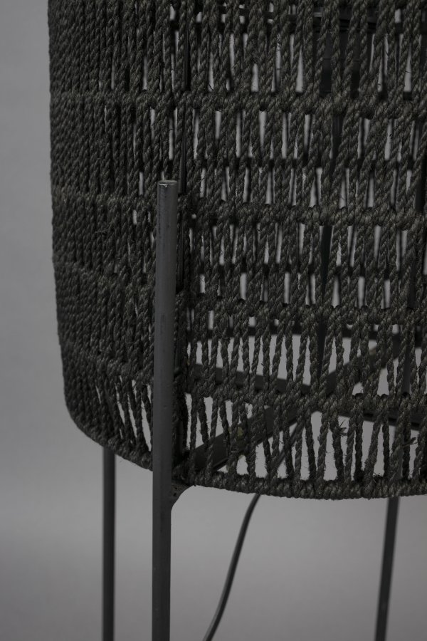 DUTCHBONE Kari gulvlampe - sort jute og jern