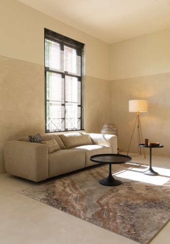 ZUIVER Fan gulvlampe - hvid og natur bambus