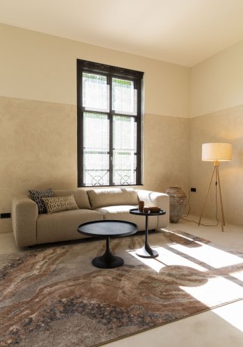 ZUIVER Fan gulvlampe - hvid og natur bambus