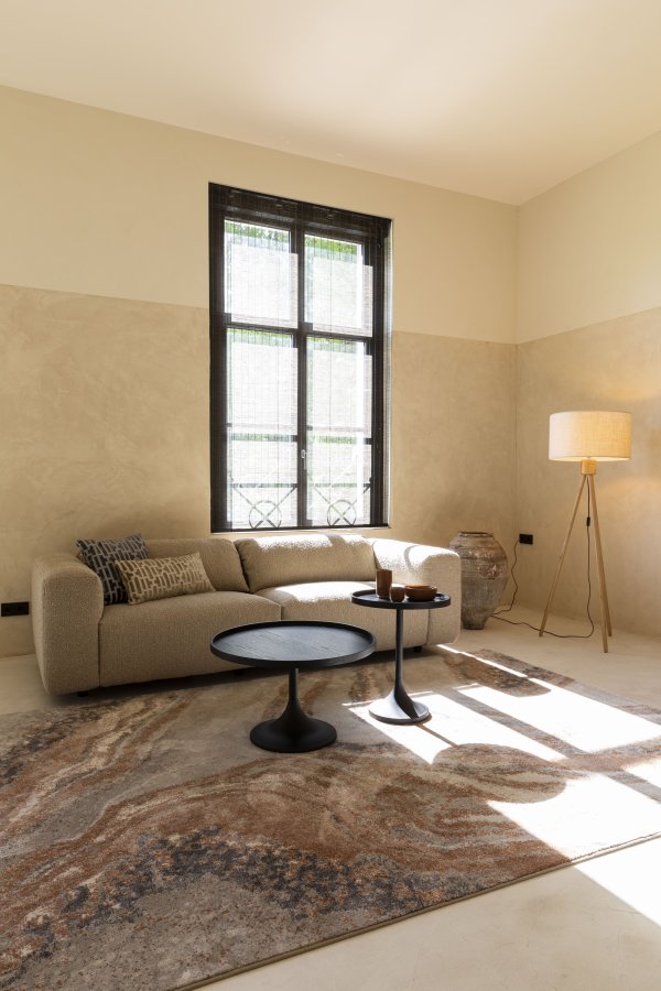 ZUIVER Fan gulvlampe - hvid og natur bambus