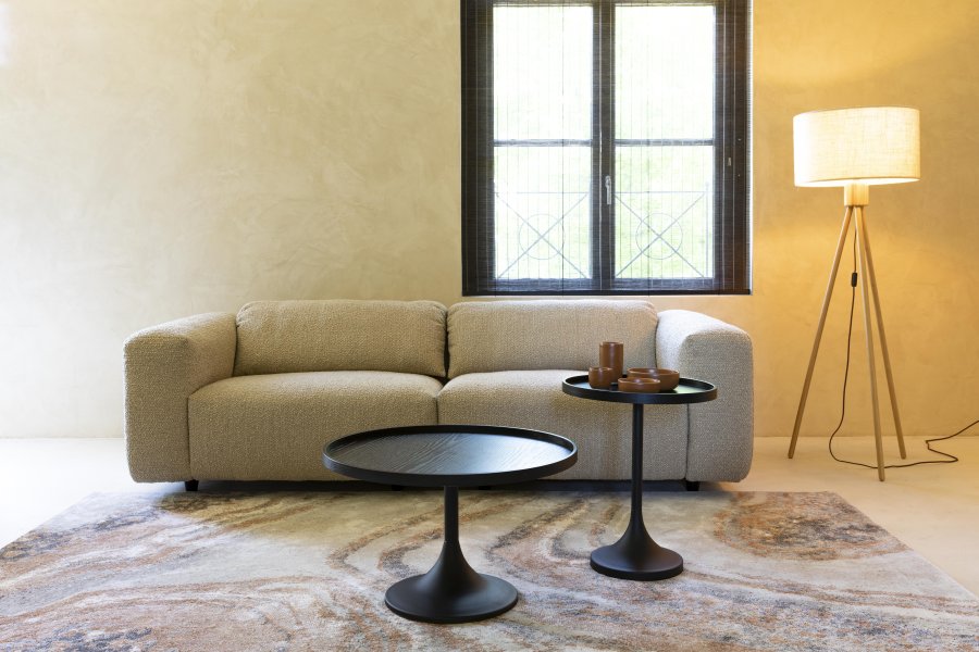 ZUIVER Fan gulvlampe - hvid og natur bambus